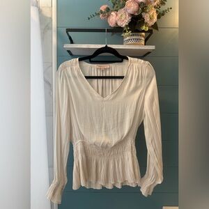 Philosophy Republic Clothing Pleated Peplum Blouse – Size M (Ivory)